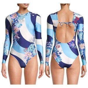 Agua Bendita Clara Boreal One-Piece Long Sleeve Surf Swimsuit - Size Medium